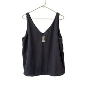 LOFT Dark Gray/ Blue V-Neck Tank Top